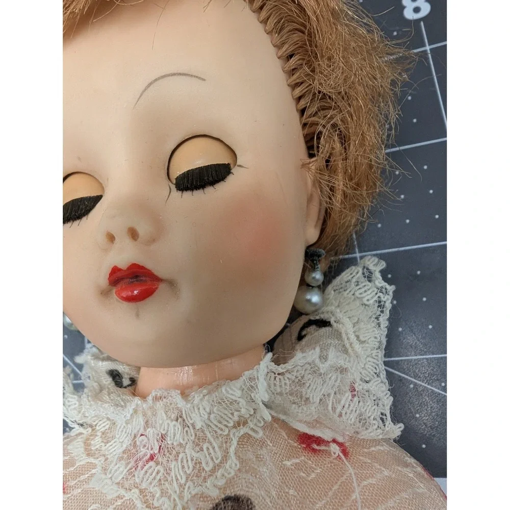 Sleepy blue eye Red hair 18 inch fashion doll 50's 60s x marked on butt w/ heels